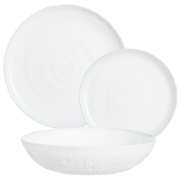 Luminarc Tempered Glass Dinnerware Set of 18 & Reviews Wayfair.co.uk